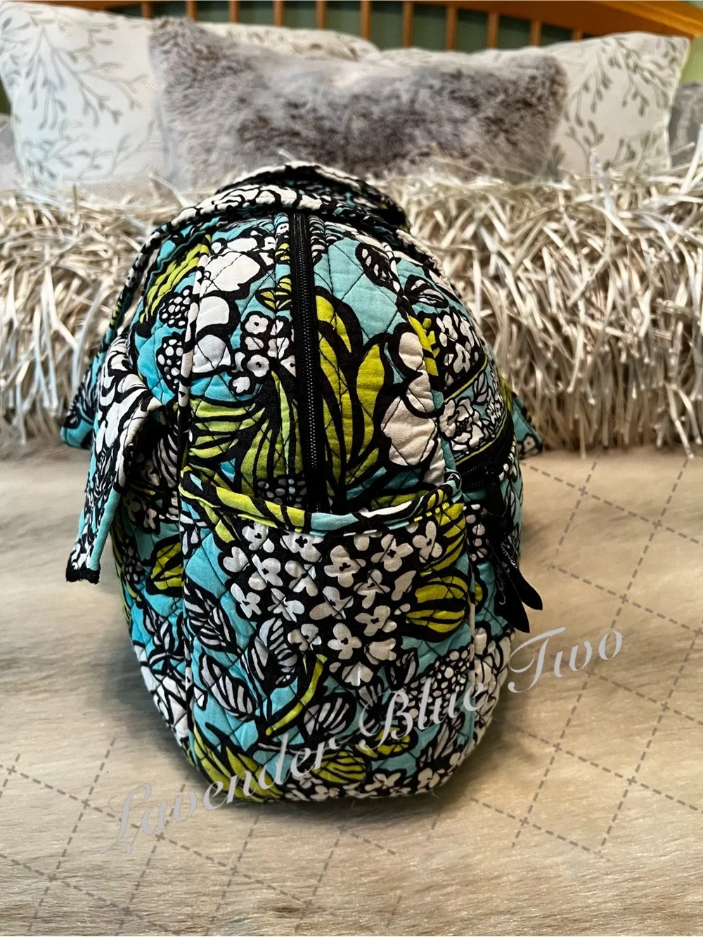 VERA BRADLEY Island Blooms 2012 Stroll Around Baby Diaper Bag Tote Turquoise